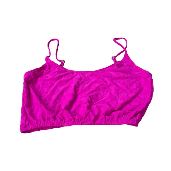 HURLEY Floral Terry Pop Cover-up Top In Electric Pink XL NWT - Picture 4 of 4